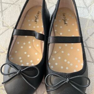 Cat & Jack Black Flats with Bow Accent